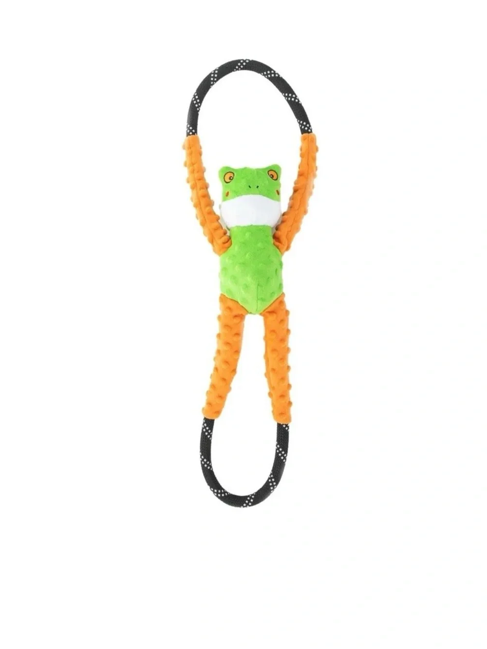 Zippy Paws RopeTugz Green Squeaker Dog Toy (Tree Frog) NWT